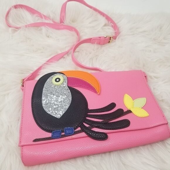 Pink Toucan Crossbody Bag - Picture 1 of 11